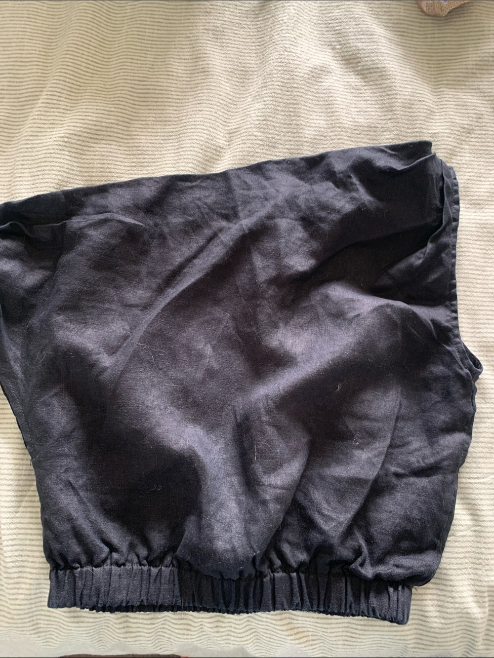 DISSH Black Cropped Tube Top with Elastic Hem